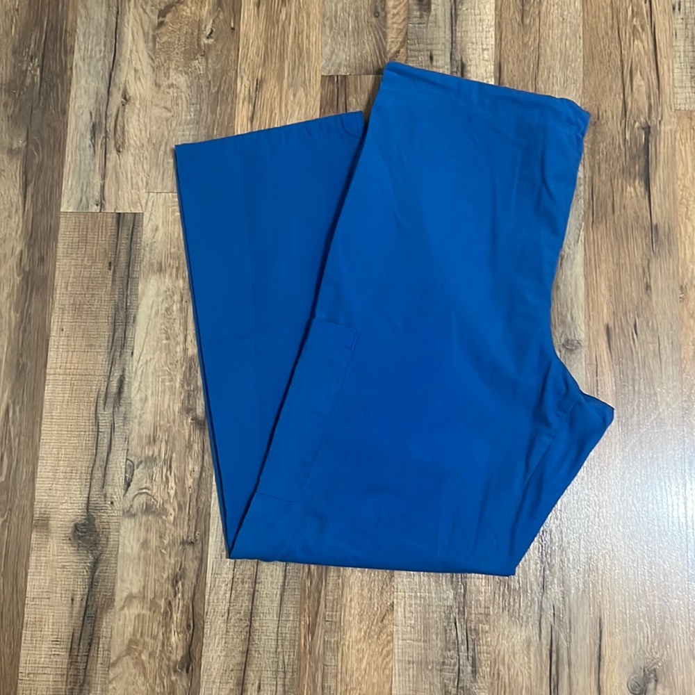 Blue Straight Leg Scrub Pants